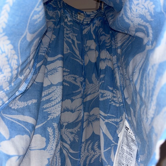 Hawaiian print Billabong Dress, blue and White, Size Small - Picture 5 of 7